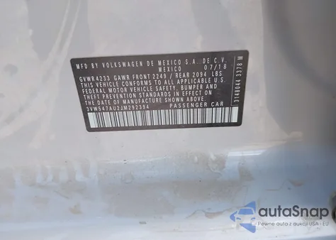 2018 Volkswagen Golf Gti 2.0T Autobahn/2.0T S/2.0T Se from USA, damaged, VIN 3VW547AU2JM292394